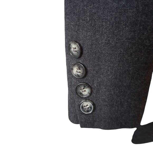 Jones New York Women 100% Pure Wool Coat Blazer 1 Button Jacket Gray Size-4 - Picture 9 of 10
